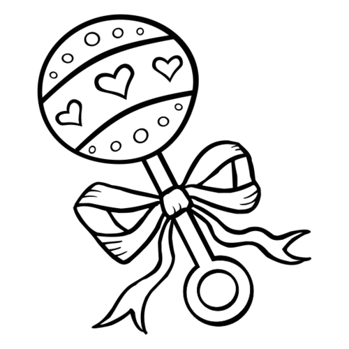 baby rattle clipart black and white - photo #12