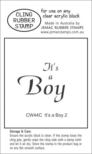 CW44C It's a Boy 2 - Cling Stamp