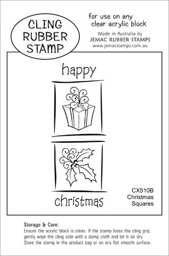 CX510B Christmas Squares - Cling Stamp