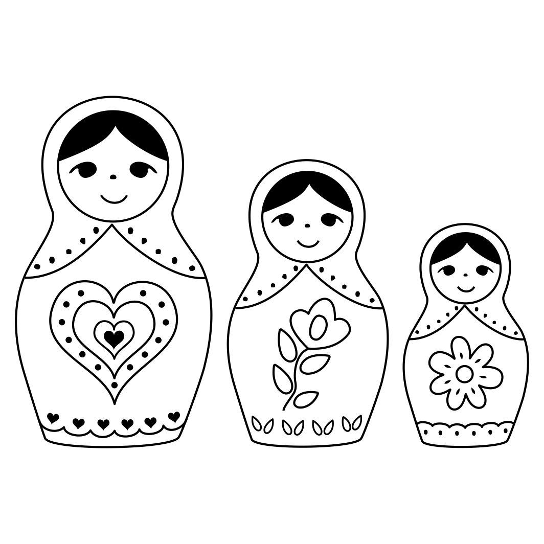 Russian Doll Coloring Pages Russian Doll Coloring Pages