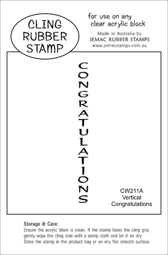 CW211A Vertical Congratulations - Cling Stamp