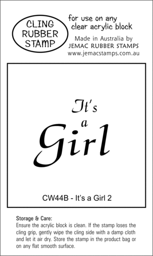 CW44B It's a Girl 2 - Cling Stamp
