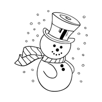 X55E Snowman 2 - Wood Mounted Stamp
