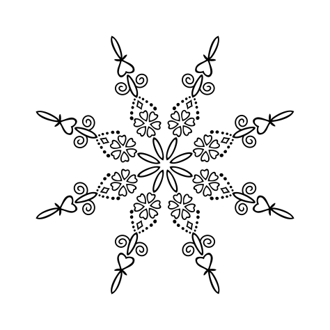 X44E Snowflake 7 - Wood Mounted Stamp