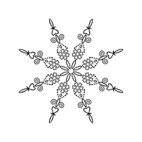 X33G Snowflake 4 - Wood Mounted Stamp