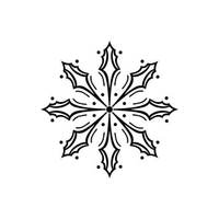 X33H Snowflake 5 - Wood Mounted Stamp