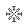 X33H Snowflake 5 - Wood Mounted Stamp