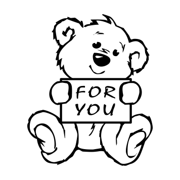 A33i For You Teddy - Wood Mounted Stamp