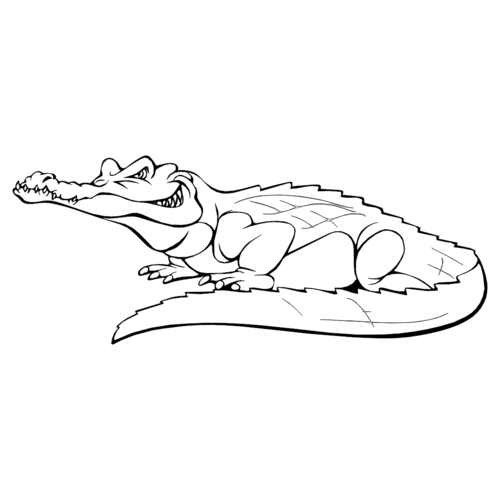 A49A Croc - Wood Mounted Stamp