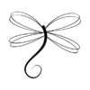 A55D Curly Dragonfly Large - Wood Mounted Stamp
