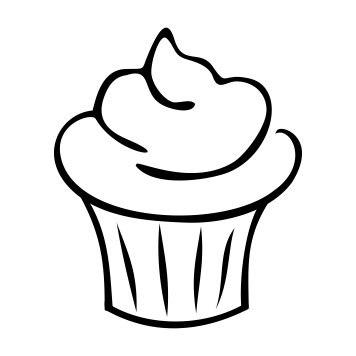 C33D Swirl Cupcake - Wood Mounted Stamp