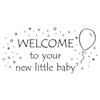 C47B Baby Welcome & Stars - Wood Mounted Stamp