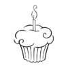 C45F Birthday Cupcake - Wood Mounted Stamp