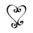 C34B Ribbon Heart - Wood Mounted Stamp