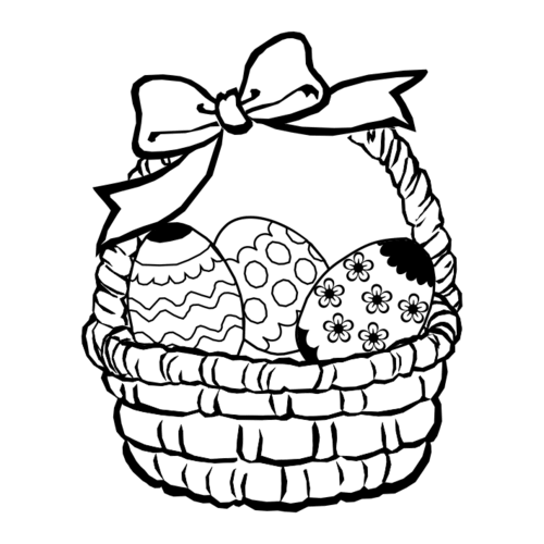 C56B Easter Basket - Wood Mounted Stamp