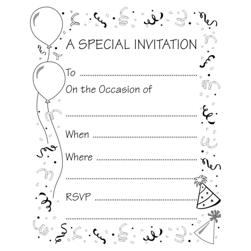 C911A Party Invitation - Wood Mounted Stamp