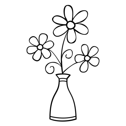 G45D Flower Vase - Wood Mounted Stamp