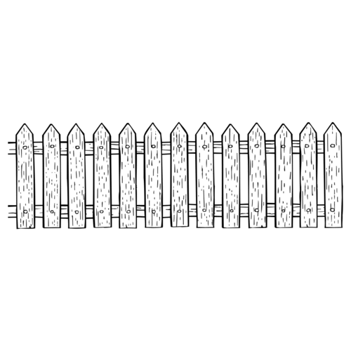 G49A Picket Fence - Wood Mounted Stamp