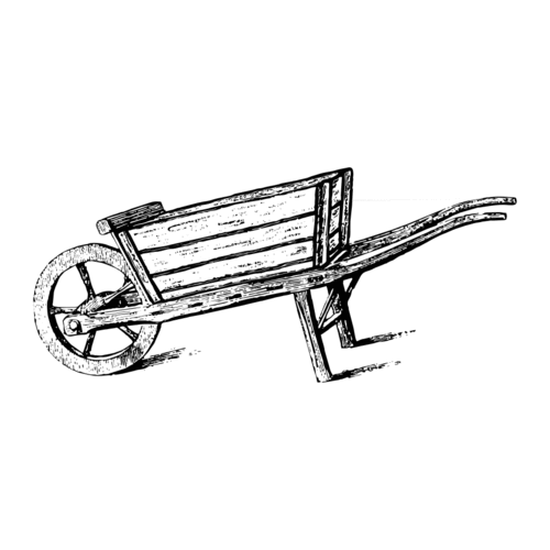 G48C Wheelbarrow - Wood Mounted Stamp