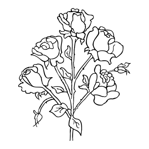 G67E Rosebuds - Wood Mounted Stamp