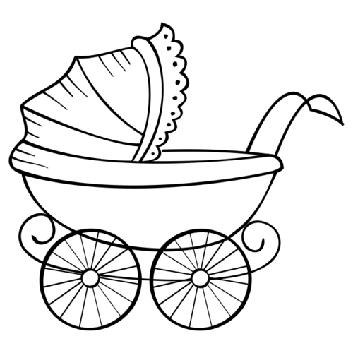 K66B Pram 2 - Wood Mounted Stamp