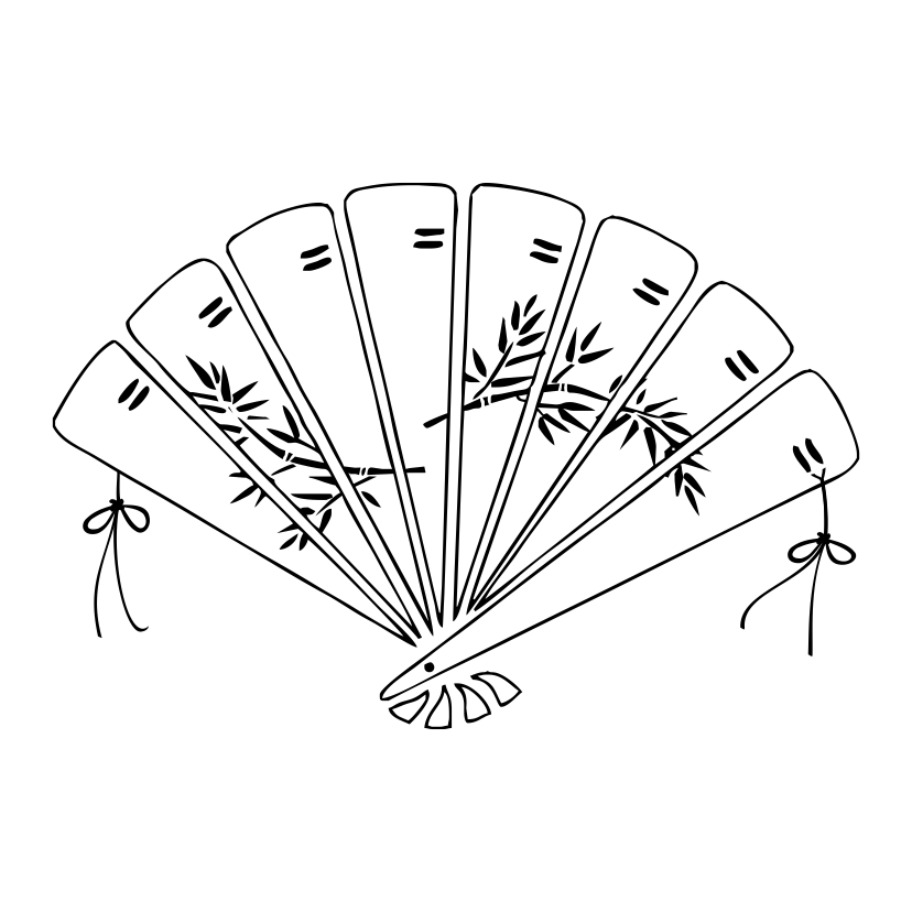 Japanese Fan Coloring Page M57D Japanese Fan Wood Mounted Stamp