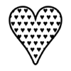 R44B Hearts - Wood Mounted Stamps
