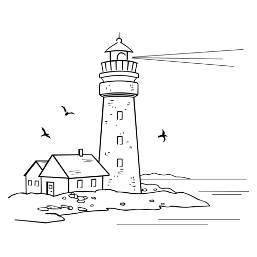 S78B Lighthouse 2 - Wood Mounted Stamp