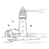 S78B Lighthouse 2 - Wood Mounted Stamp