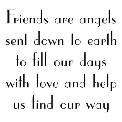 W55C Friends are Angels - Wood Mounted Stamp