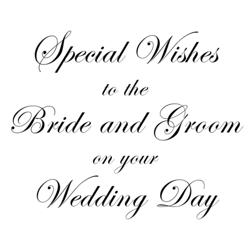 W67B Bride & Groom Wishes - Wood Mounted Stamp