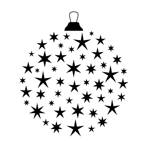 X44B Star Bauble - Wood Mounted Stamp