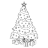 X710A Xmas Tree 1 - Wood Mounted Stamp
