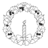 X77A Xmas Wreath 1 - Wood Mounted Stamp