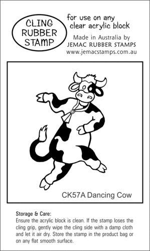 CK57A Dancing Cow - Cling Stamp