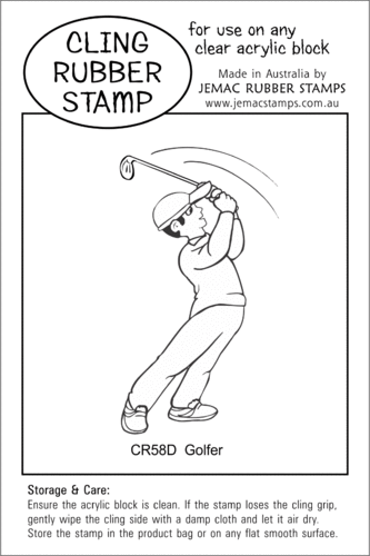 CR58D Golfer - Cling Stamp