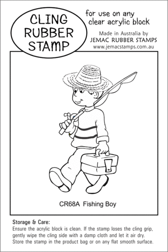 CR68A Fishing Boy - Cling Stamp
