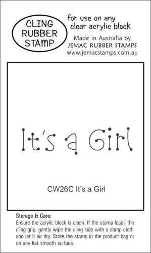 CW26C It's a Girl - Cling Stamp