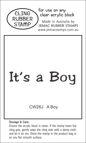 CW26J It's a Boy - Cling Stamp