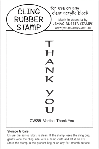 CW28i Vertical Thank You - Cling Stamp