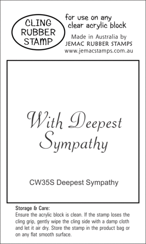 CW35S Deepest Sympathy - Cling Stamp
