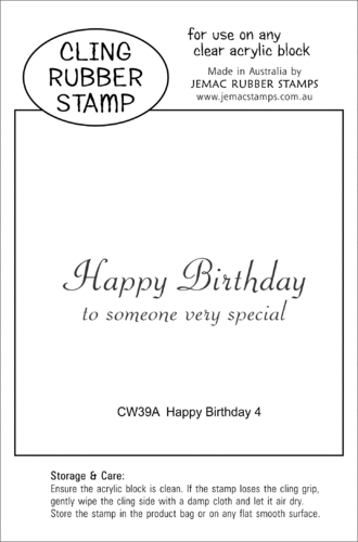 CW39A Happy Birthday 4 - Cling Stamp