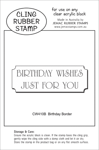 CW410B Birthday Border - Cling Stamp