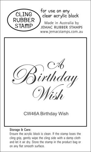 CW46A Birthday Wish - Cling Stamp