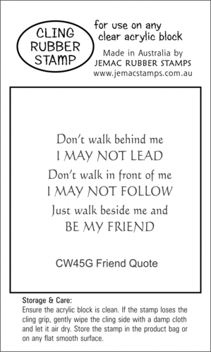 CW45G Friend Quote - Cling Stamp