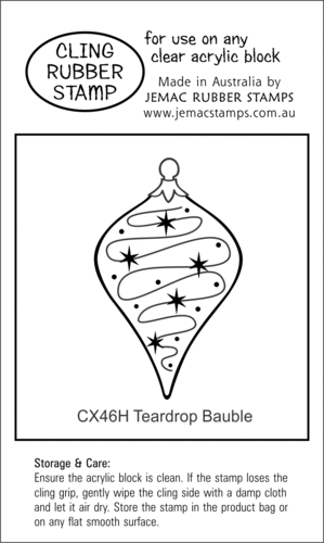 CX46H Teardrop Bauble - Cling Stamp