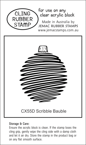 CX55D Scribble Bauble - Cling Stamp