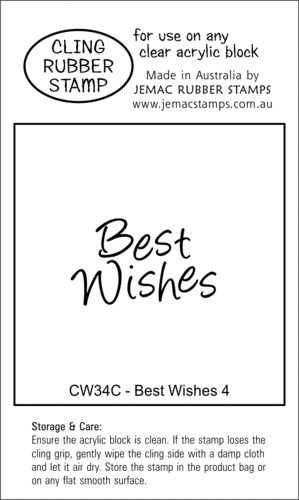 CW34C Best Wishes 4 - Cling Stamp