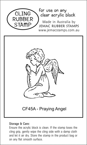 CF45A Praying Angel - Cling Stamp