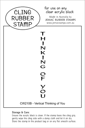 CW210B Vertical Thinking of You - Cling Stamp
